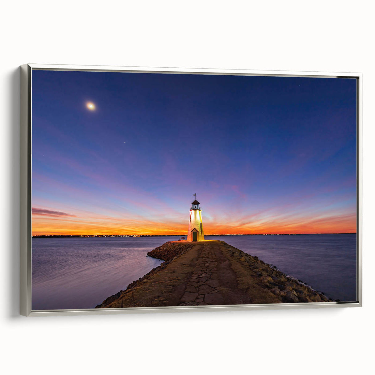 Framed canvas depicting a vintage-style Oklahoma landscape in colorful tones, ideal for living room decor.