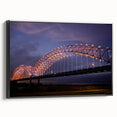 Black and white landscape art painting of Memphis, Tennessee on framed canvas, ideal for bedroom wall decor.