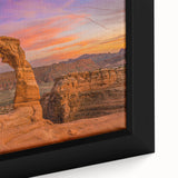 Extra large framed canvas featuring a textured depiction of Arches National Park in Utah with vibrant.