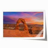 Rolled print of Arches National Park in Utah with earthy red and orange tones, ideal for art wall dining room.