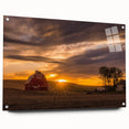 Acrylic print of the Palouse region with green rolling hills under a blue sky, suitable for dining room decor.