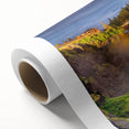 Art deco poster of Seattle skyline in pastel shades on rolled canvas, ideal for nursery wall art.