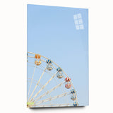 Large abstract wall art in vibrant hues of blue and orange on acrylic glass, ideal for bedroom or dining room decor.