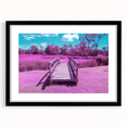 Landscape bridge frame in a sleek black finish, showcasing a mat interior, perfect for displaying artwork or photos. Ideal for modern decor and elegant presentations.