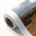Realism Art Print of a Scenic Harvest Scene with Horses and Farmers