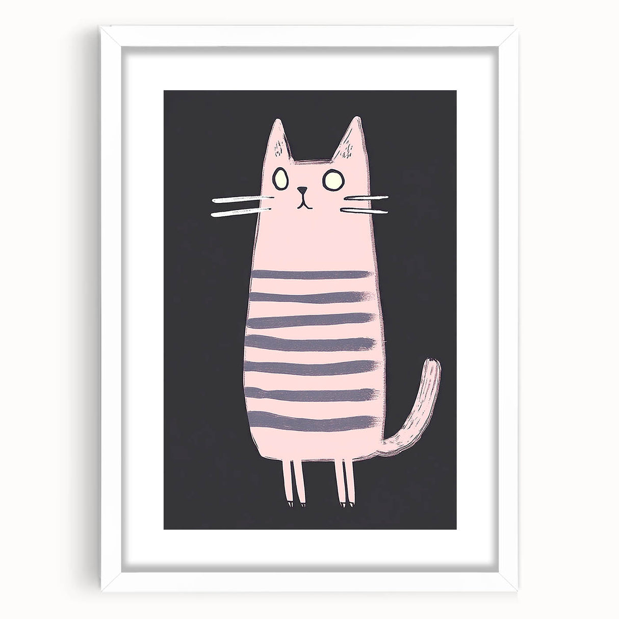 Minimalist Cat Illustration - Modern Kids Room Art