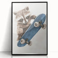 Acrylic Nursery Art – Raccoon Skateboard Kids Room Wall Print