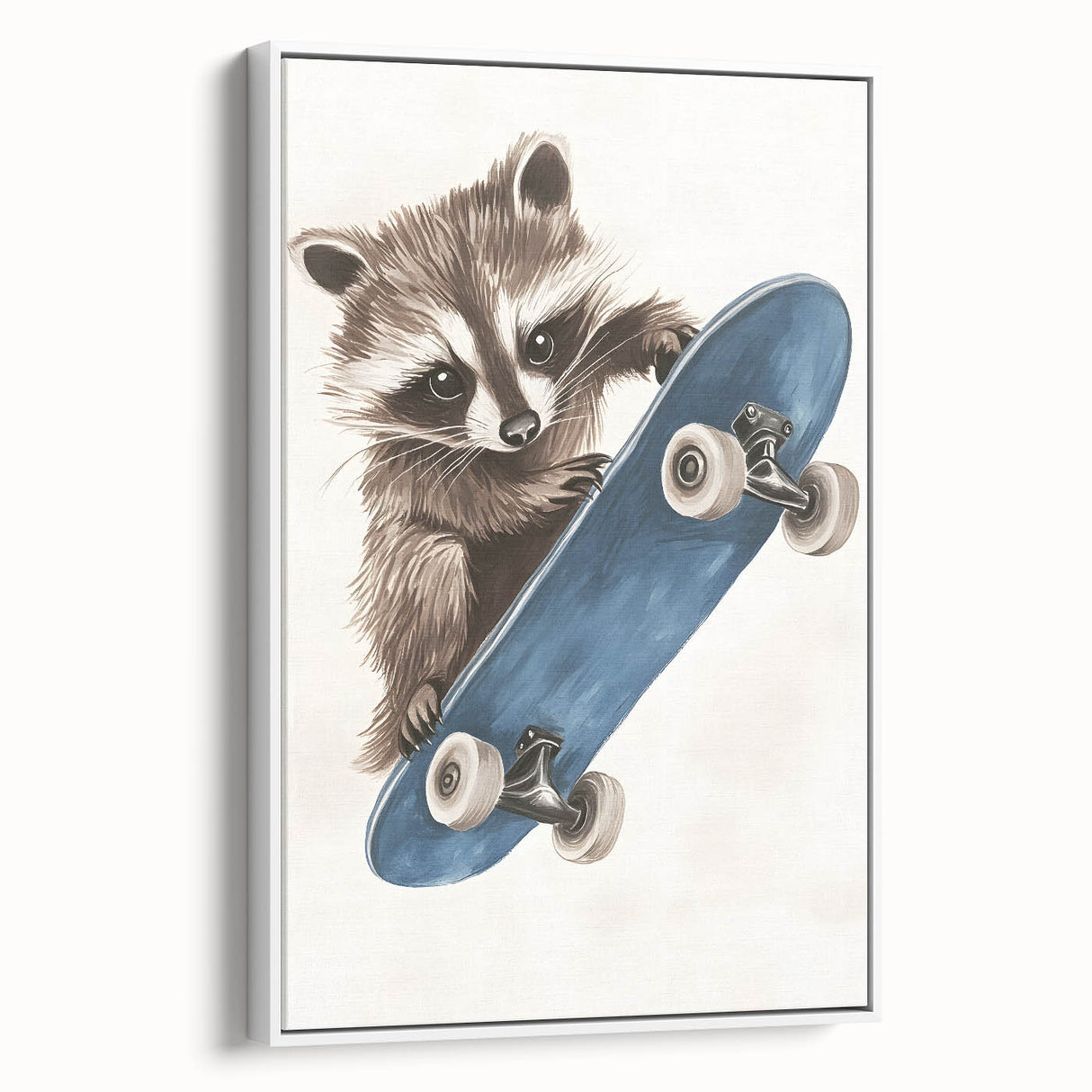 Acrylic Nursery Art – Raccoon Skateboard Kids Room Wall Print