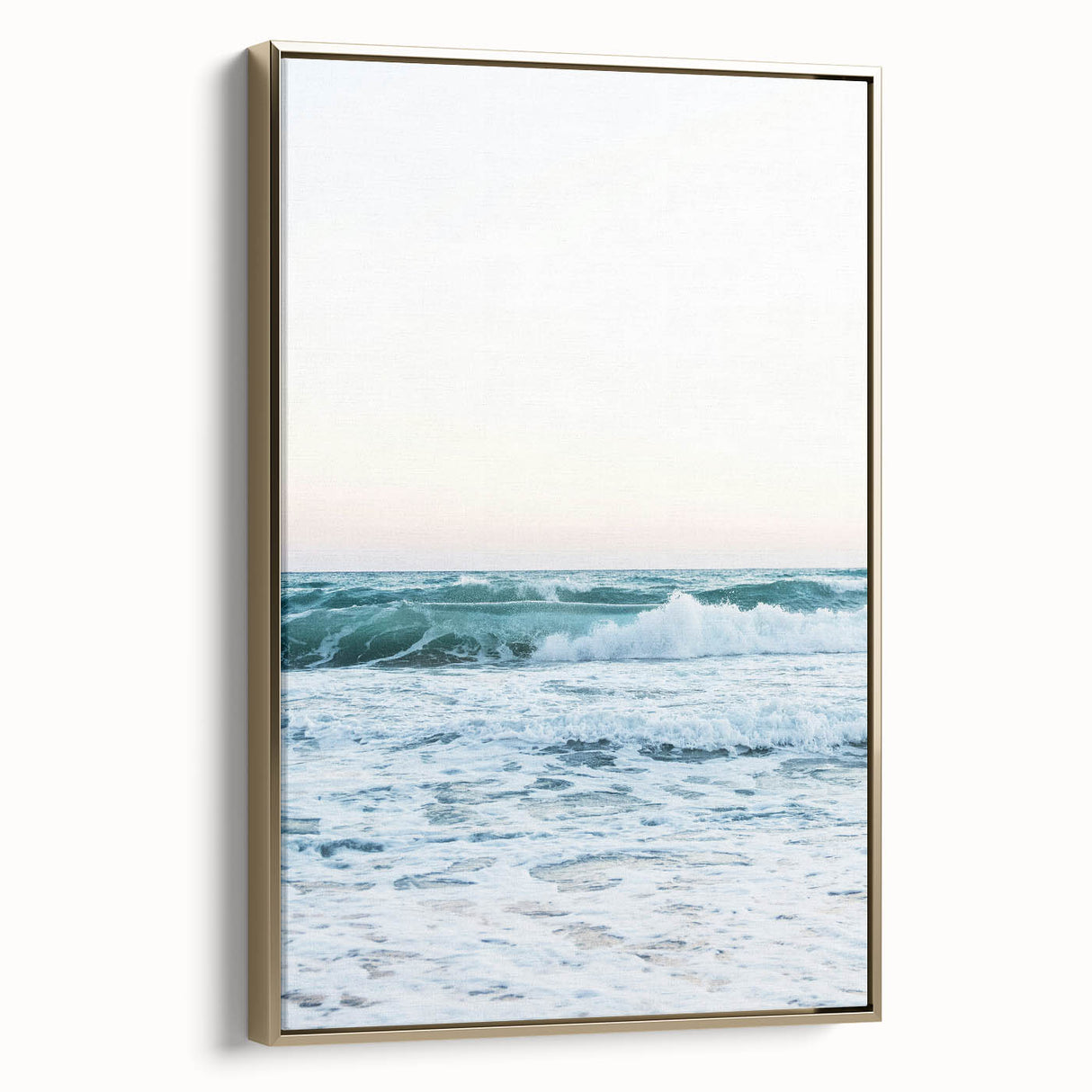 Framed canvas depicting a vintage summer landscape with muted gold and black tones, suitable for bedroom decor.