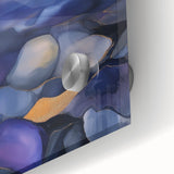 Fluid Abstract Wall Art – Violet, Navy & Gold Stone-Inspired Design