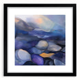 Fluid Abstract Wall Art – Violet, Navy & Gold Stone-Inspired Design