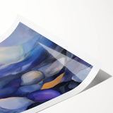 Fluid Abstract Wall Art – Violet, Navy & Gold Stone-Inspired Design