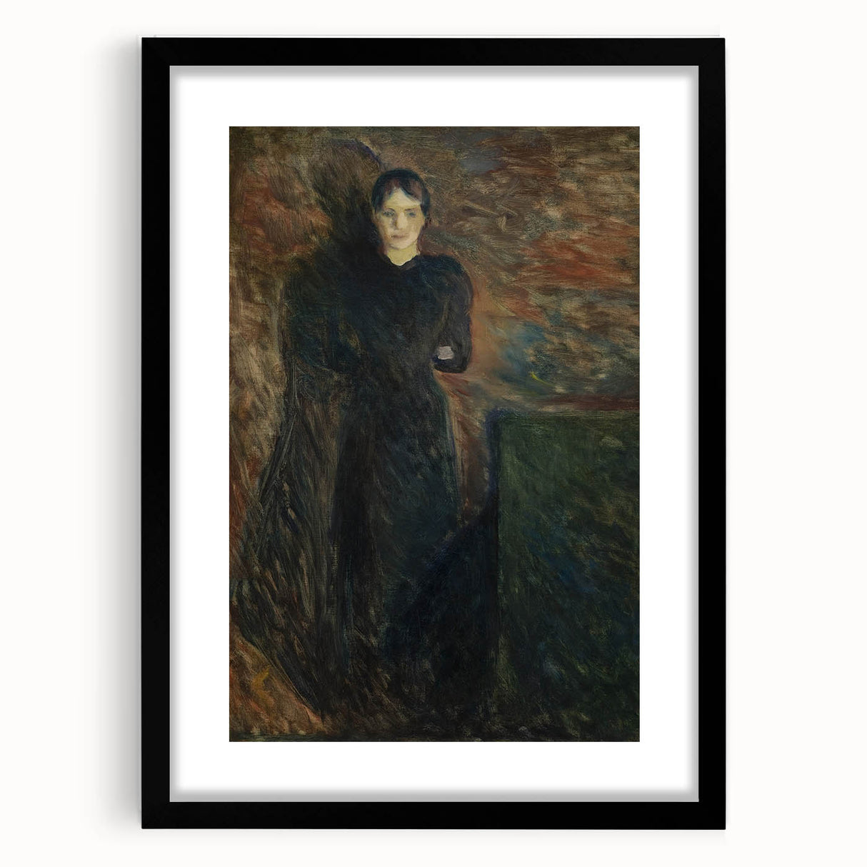 Expressionist Wall Art - Lady in Black by Edvard Munch