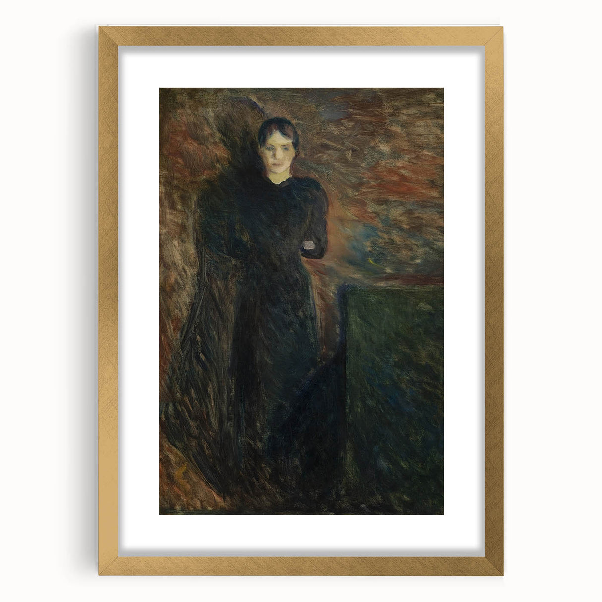 Expressionist Wall Art - Lady in Black by Edvard Munch