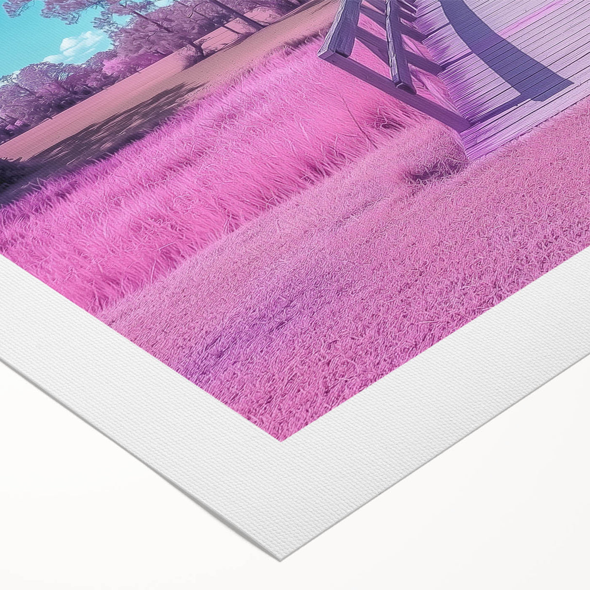 Landscape bridge design on rolled canvas, showcasing intricate details and vibrant colors. Perfect for home decor, it comes securely packaged in a sturdy cardboard tube for safe delivery.