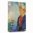 Modern Wall Art - Elegant Portrait of a Woman with Floral Background - Print
