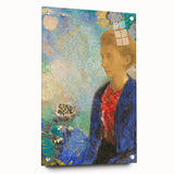 Modern Wall Art - Elegant Portrait of a Woman with Floral Background - Print