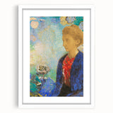 Modern Wall Art - Elegant Portrait of a Woman with Floral Background - Print