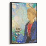 Modern Wall Art - Elegant Portrait of a Woman with Floral Background - Print