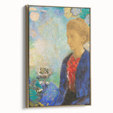 Modern Wall Art - Elegant Portrait of a Woman with Floral Background - Print
