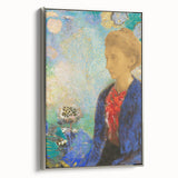 Modern Wall Art - Elegant Portrait of a Woman with Floral Background - Print