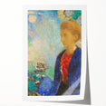 Modern Wall Art - Elegant Portrait of a Woman with Floral Background - Print