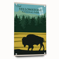 Vintage Yellowstone Bison Poster - Retro National Park Art