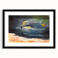 Realism Art Print of Fish and Butterflies - Nature’s Aquatic Harmony