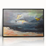 Realism Art Print of Fish and Butterflies - Nature’s Aquatic Harmony
