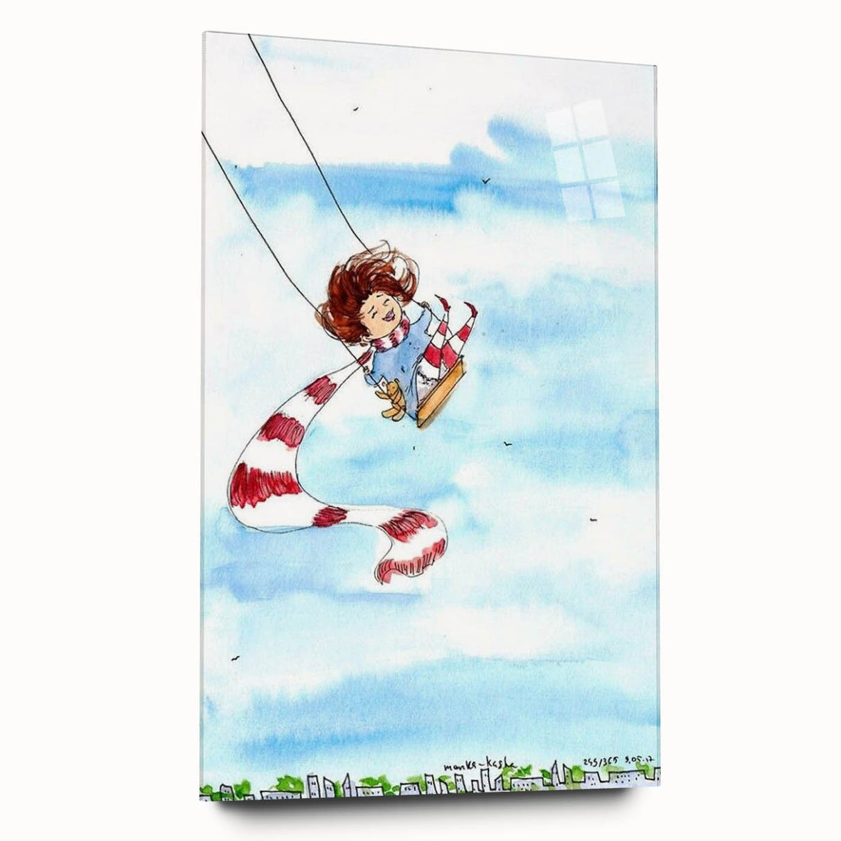 Flying High Watercolor Print - Personalized Kids Art