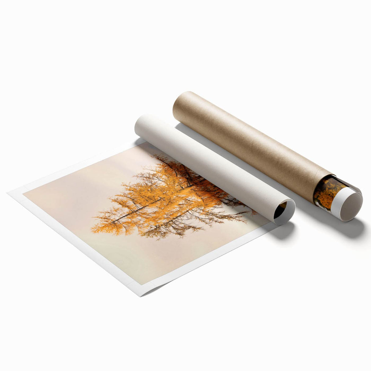Extra large rolled print featuring a muted floral design in autumn hues, ideal for classy bathroom wall art.