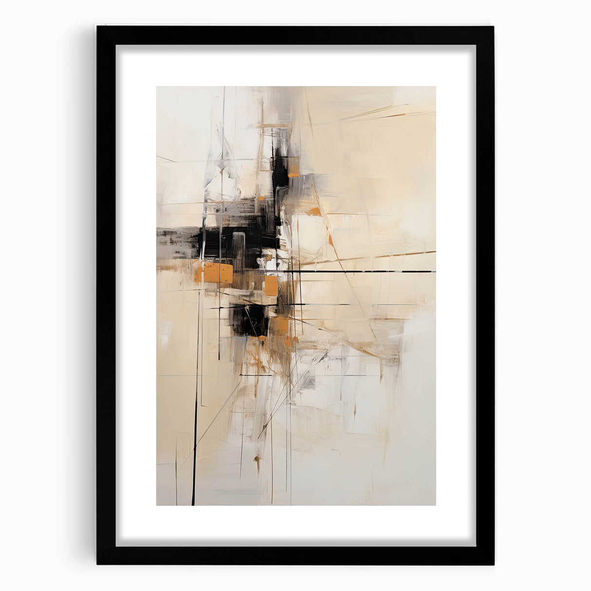 Modern Dining Room Art - Beige & Black Framed Dining Room Prints