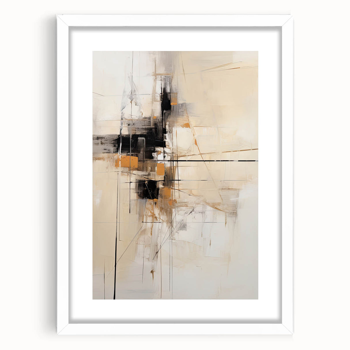 Modern Dining Room Art - Beige & Black Framed Dining Room Prints