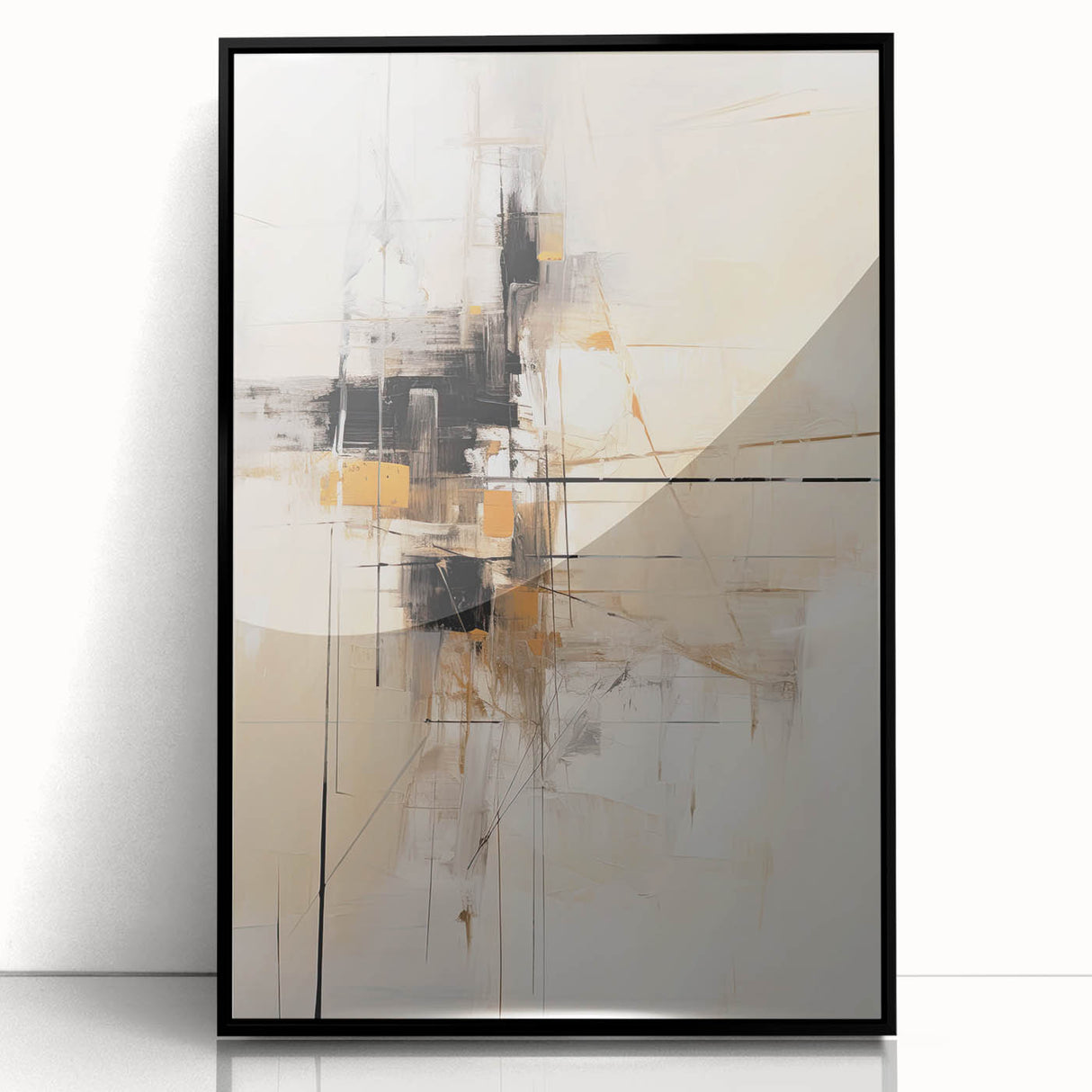 Modern Dining Room Art - Beige & Black Framed Dining Room Prints