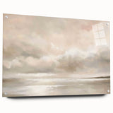 Abstract landscape wall art displayed in a side view, showcasing vibrant colors and intricate patterns on acrylic glass, secured with pins for a modern aesthetic.