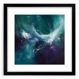 Contemporary Fluid Art – Teal and Violet Swirl with Abstract Energy