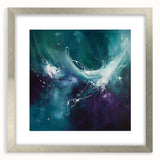 Contemporary Fluid Art – Teal and Violet Swirl with Abstract Energy