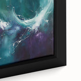 Contemporary Fluid Art – Teal and Violet Swirl with Abstract Energy