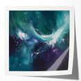 Contemporary Fluid Art – Teal and Violet Swirl with Abstract Energy