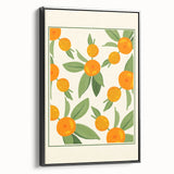 Black and white wall art featuring an assortment of fruits on a framed canvas, suitable for bedroom decor.