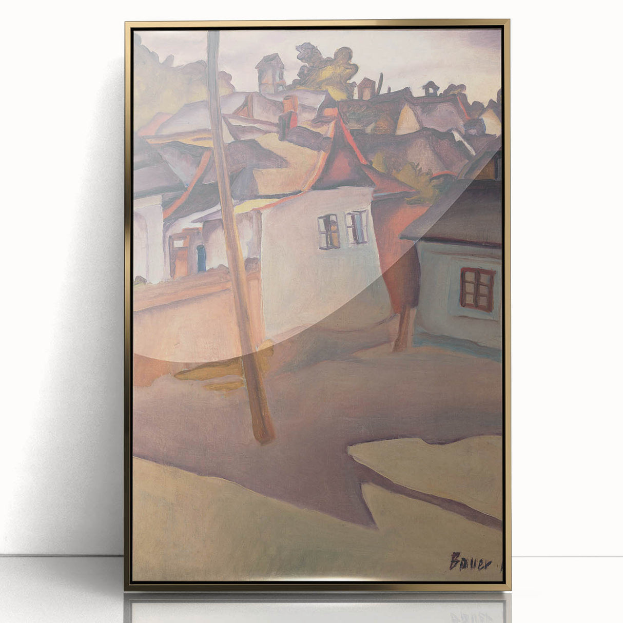 Modern Wall Art - Scenic Village Landscape - Unique Gypsy Camp Print