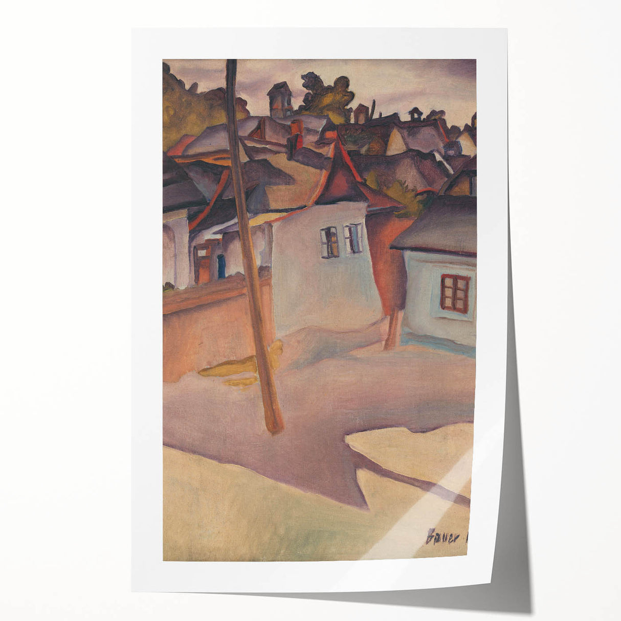 Modern Wall Art - Scenic Village Landscape - Unique Gypsy Camp Print