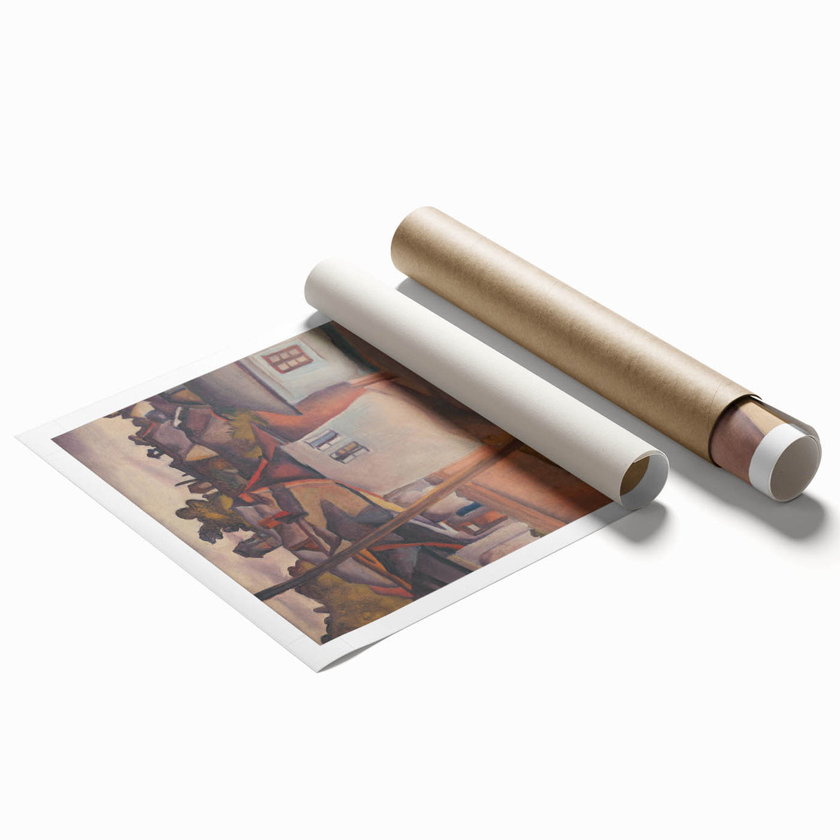 Modern Wall Art - Scenic Village Landscape - Unique Gypsy Camp Print