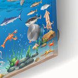 Underwater Marine Life Educational Wall Art - Kids' Learning Poster