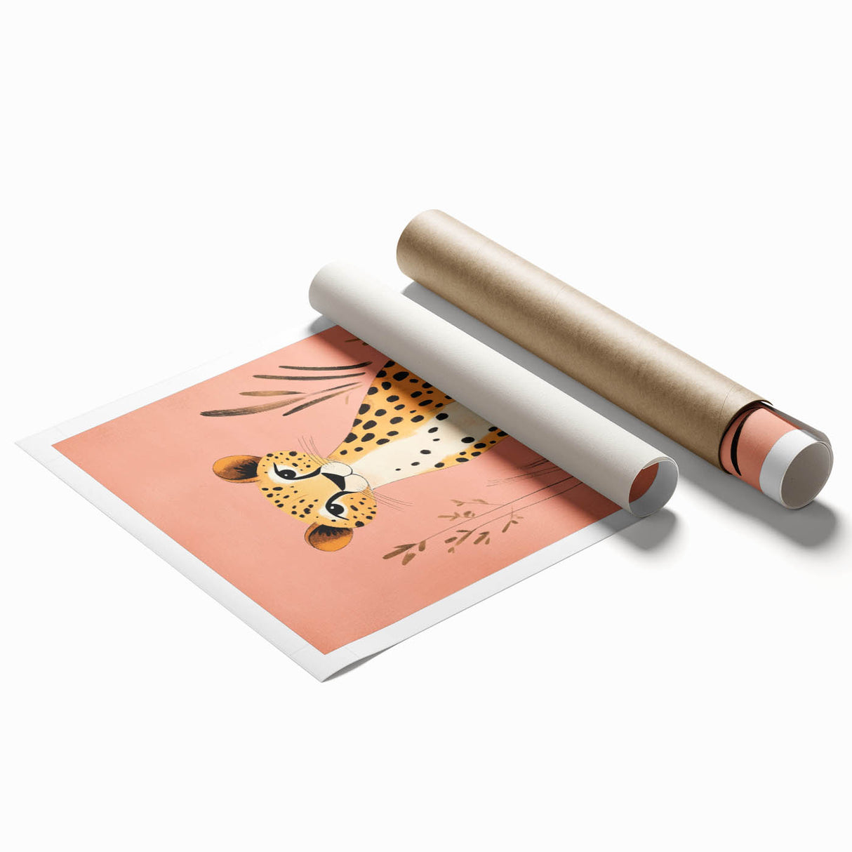 Stylish Cheetah Illustration - Personalized Kids Room Art