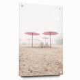 Large abstract wall art on acrylic glass depicting dynamic summer-themed strokes in warm orange and yellow tones.