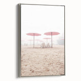 Extra large framed canvas featuring a vintage poster art of a colorful summer scene, ideal for living room decor.