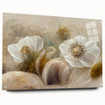 Abstract floral wall art displayed in a sleek acrylic frame, showcasing vibrant colors and intricate patterns, perfect for modern home decor.