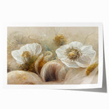 Abstract floral wall art print showcasing vibrant colors and intricate designs, rolled for easy handling and display. Perfect for modern home decor.