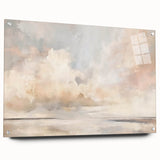 Abstract landscape wall art displayed in an acrylic glass frame, showcasing vibrant colors and intricate details, with pins securing the artwork for stability. Ideal for modern home decor, this piece adds a contemporary touch to any room.